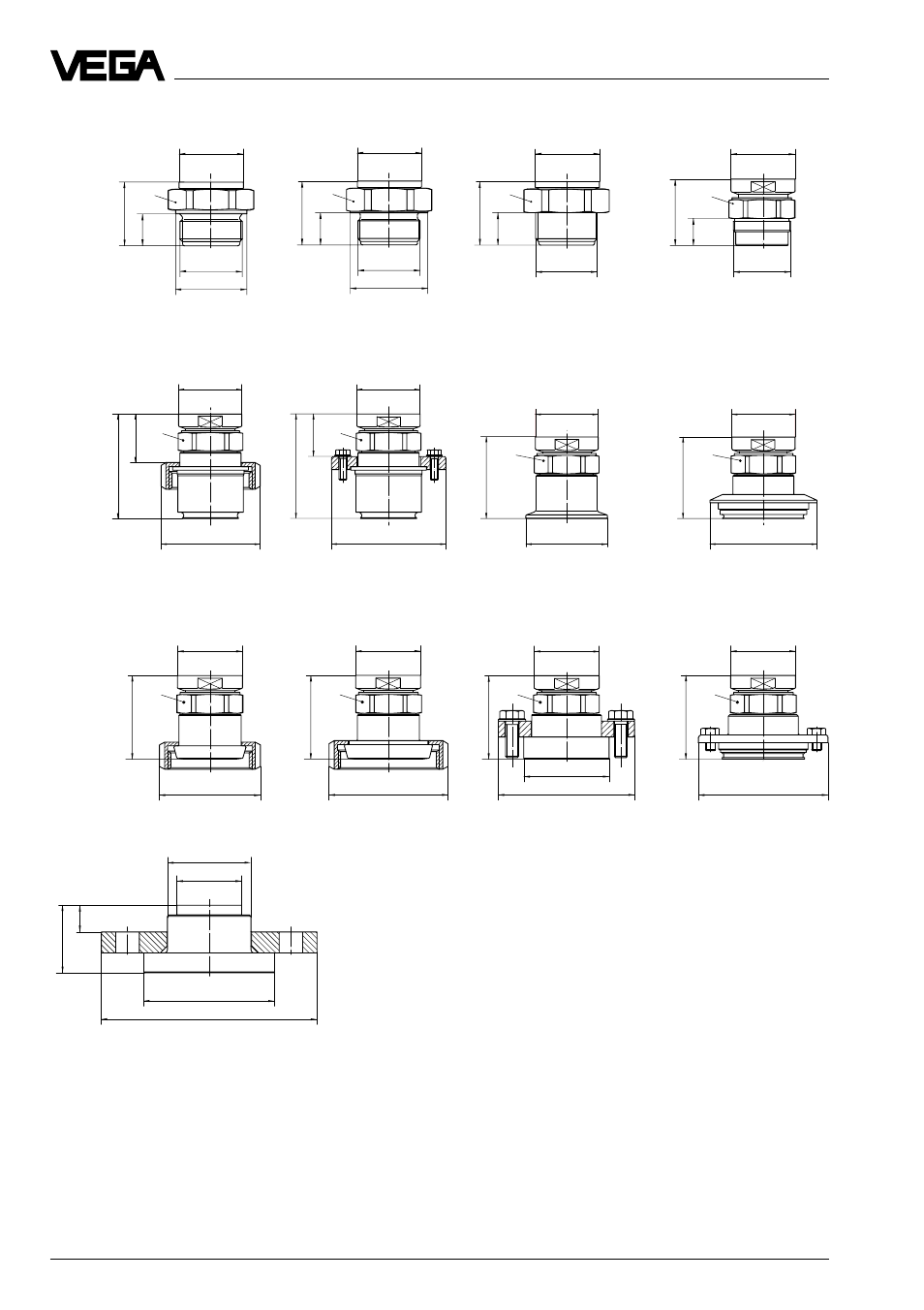 Product description, Process connections, 10 vegabar 24 | VEGA VEGABAR 24 User Manual | Page 10 / 28