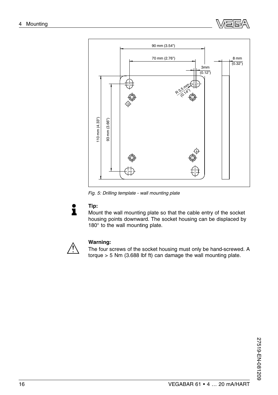 VEGA VEGABAR 61 4 … 20 mA_HART User Manual | Page 16 / 80