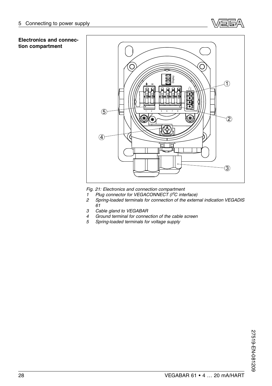 VEGA VEGABAR 61 4 … 20 mA_HART User Manual | Page 28 / 80