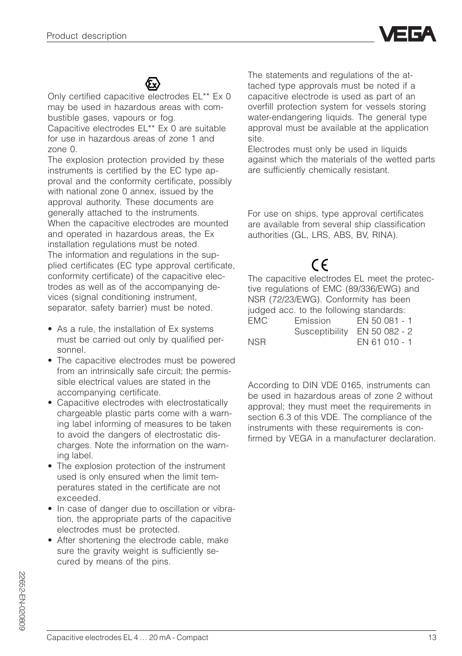 4 approvals | VEGA Capacitive electrodes EL 4 … 20 mA - Compact User Manual | Page 13 / 44