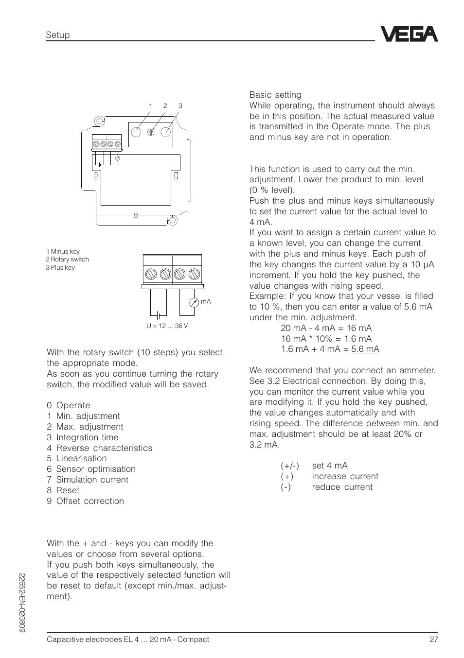 Function description | VEGA Capacitive electrodes EL 4 … 20 mA - Compact User Manual | Page 27 / 44
