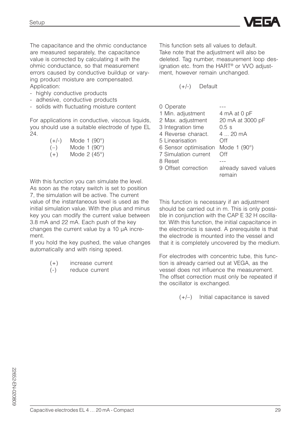 VEGA Capacitive electrodes EL 4 … 20 mA - Compact User Manual | Page 29 / 44