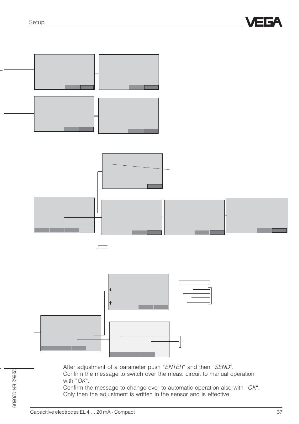 Setup | VEGA Capacitive electrodes EL 4 … 20 mA - Compact User Manual | Page 37 / 44