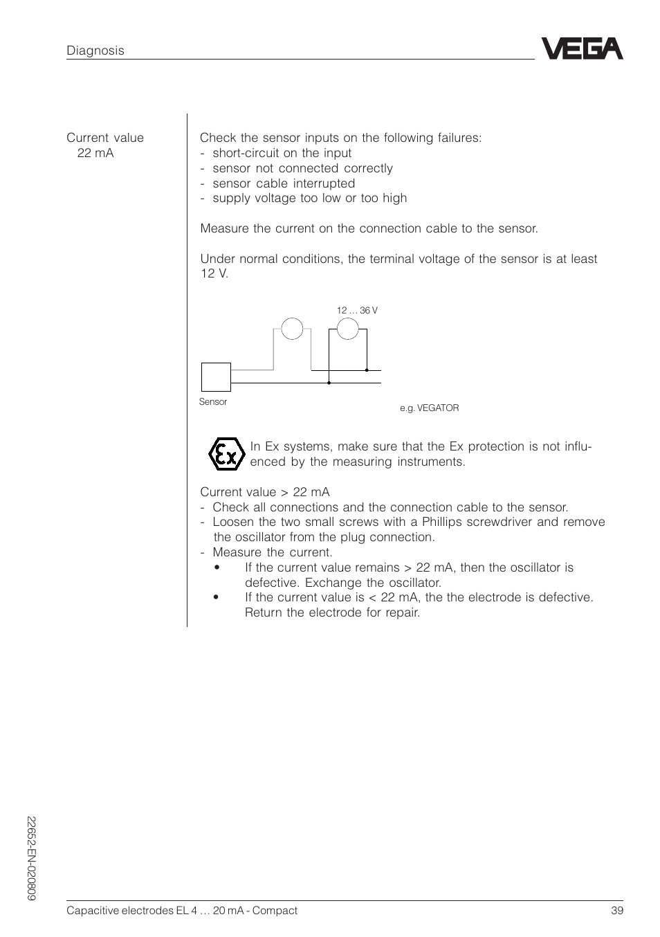 4 fault rectification, Fault rectifying measure | VEGA Capacitive electrodes EL 4 … 20 mA - Compact User Manual | Page 39 / 44