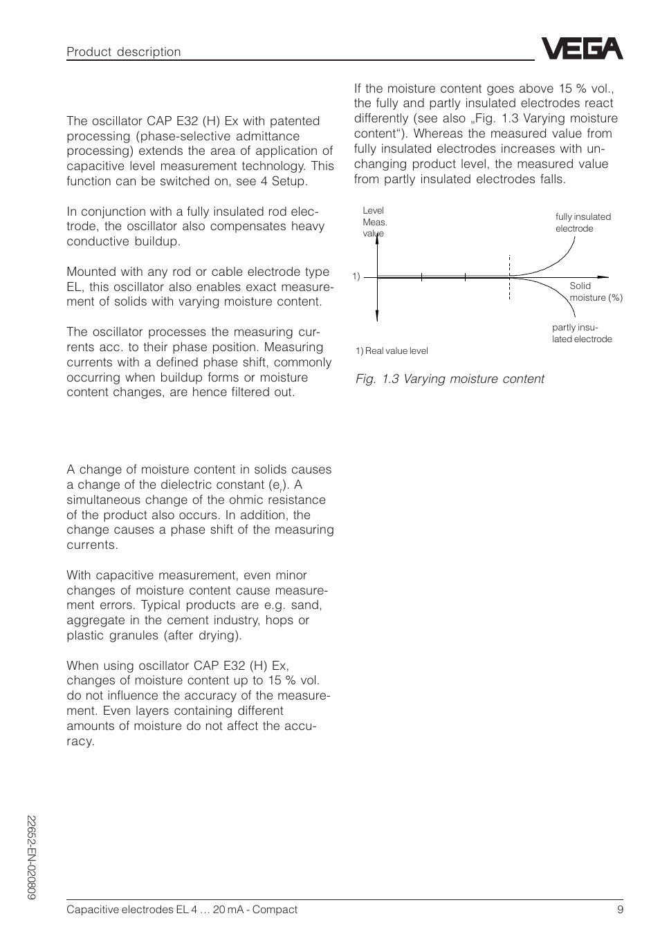 Oscillator, Varying moisture content | VEGA Capacitive electrodes EL 4 … 20 mA - Compact User Manual | Page 9 / 44