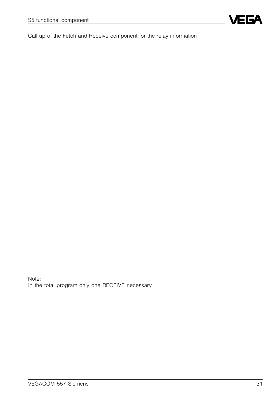 VEGA VEGACOM 557 Siemens 3964 and 3964 R procedure with RK 512 User Manual | Page 31 / 44