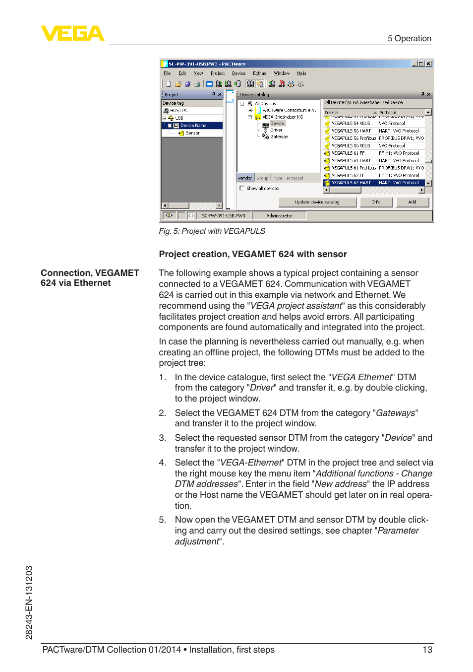 VEGA PACTware-DTM Collection 01_2014 User Manual | Page 13 / 28