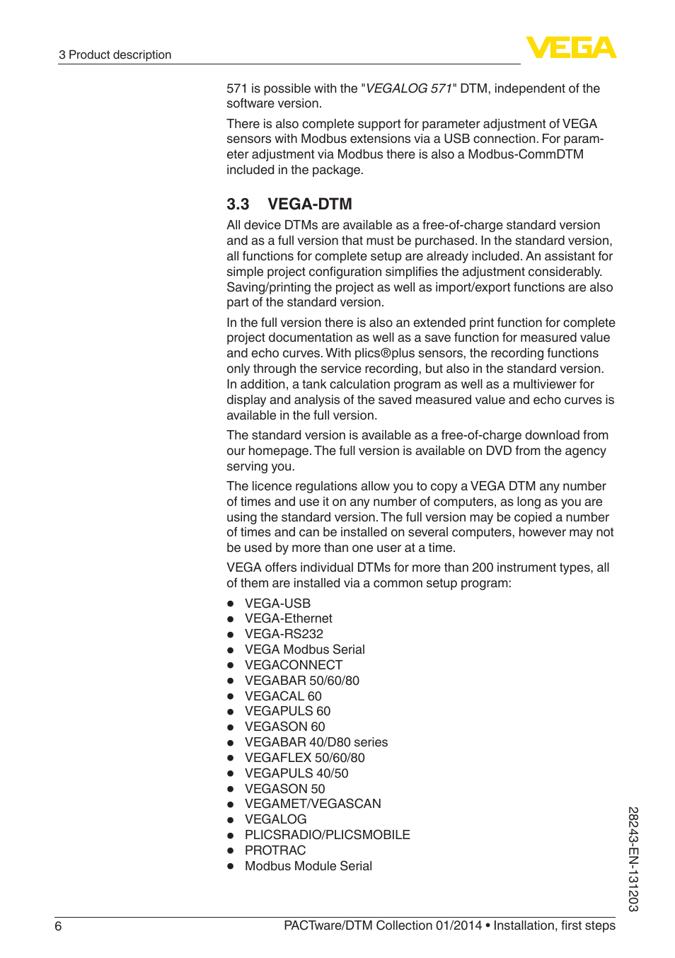 3 vega-dtm | VEGA PACTware-DTM Collection 01_2014 User Manual | Page 6 / 28