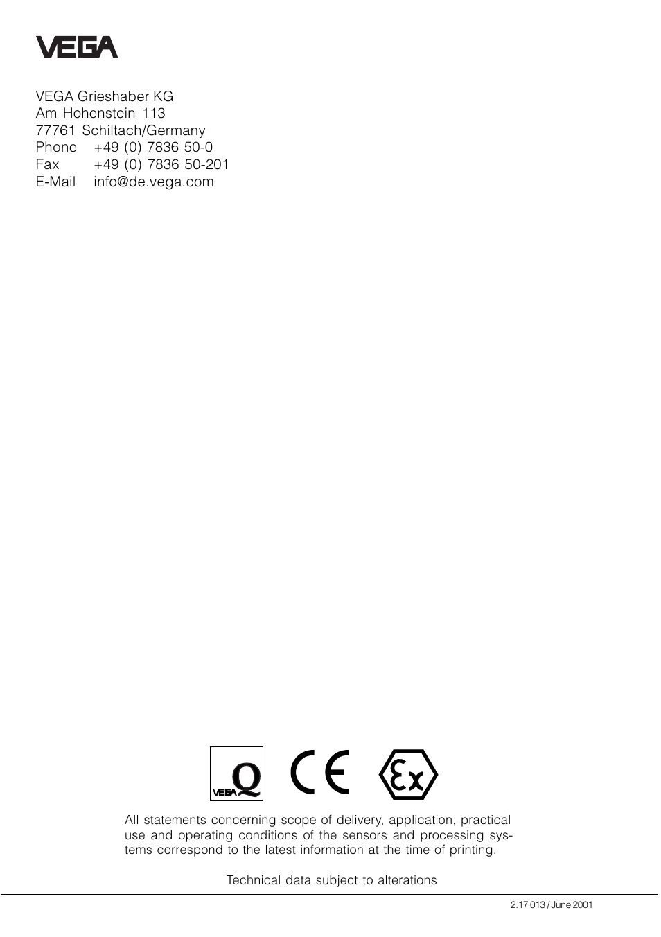 VEGA VEGAWELL 71 User Manual | Page 12 / 12
