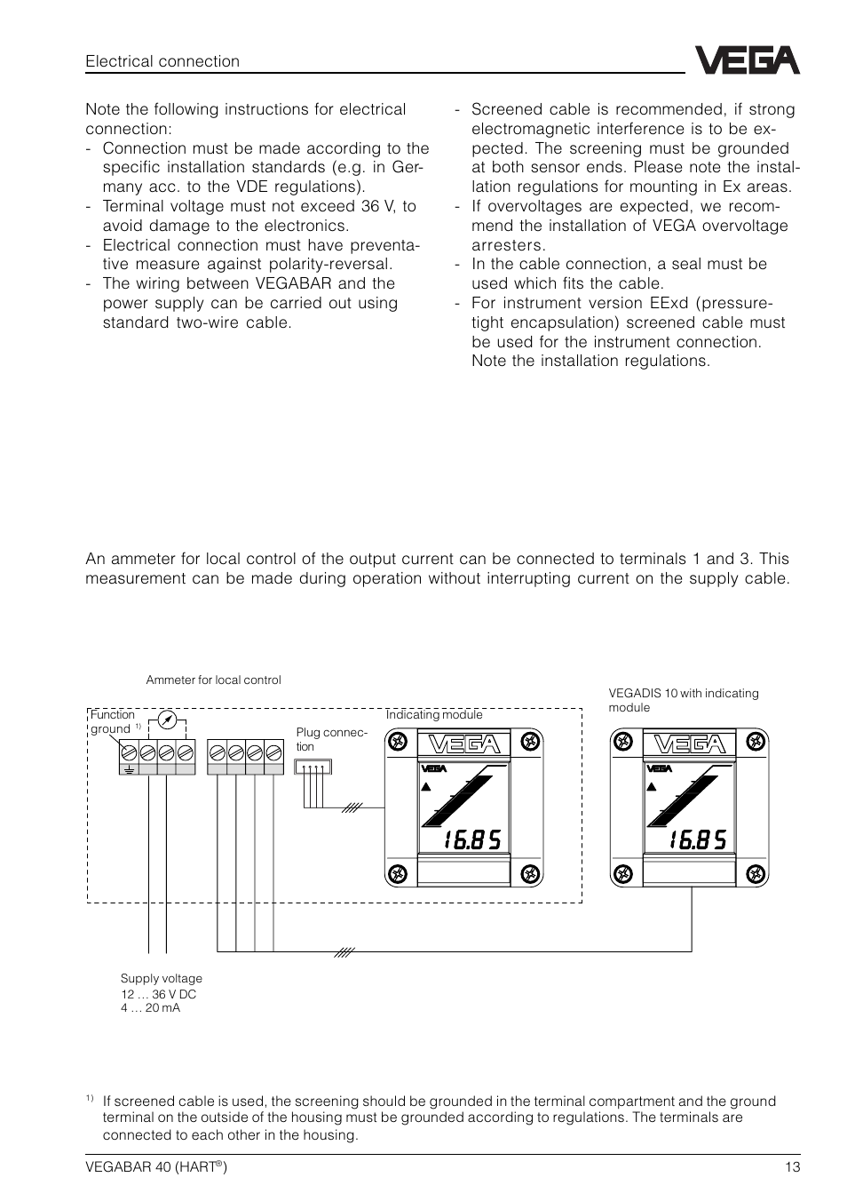 2 connection diagram | VEGA VEGABAR 40 HART User Manual | Page 13 / 40