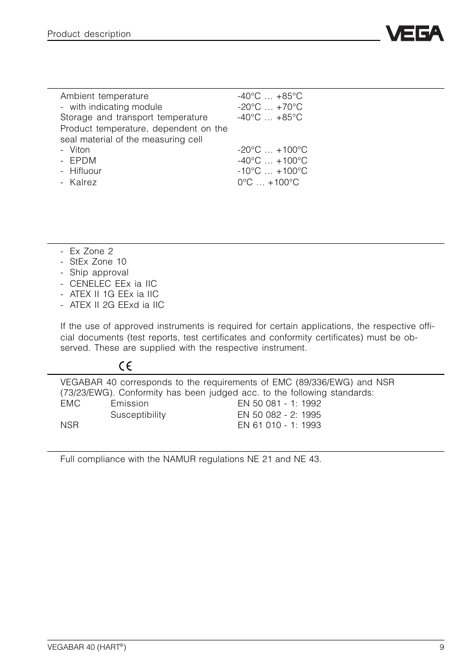 4 approvals and certificates | VEGA VEGABAR 40 HART User Manual | Page 9 / 40