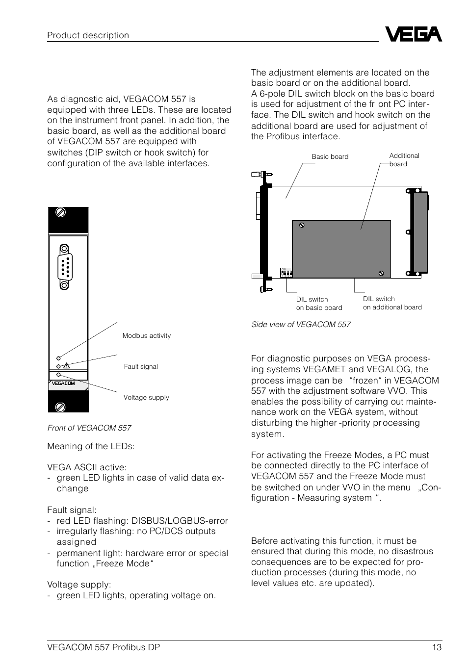 7 indicating and adjustment elements, 7 indicating and adjustment ele- ments | VEGA VEGACOM 557 Profibus DP User Manual | Page 13 / 84