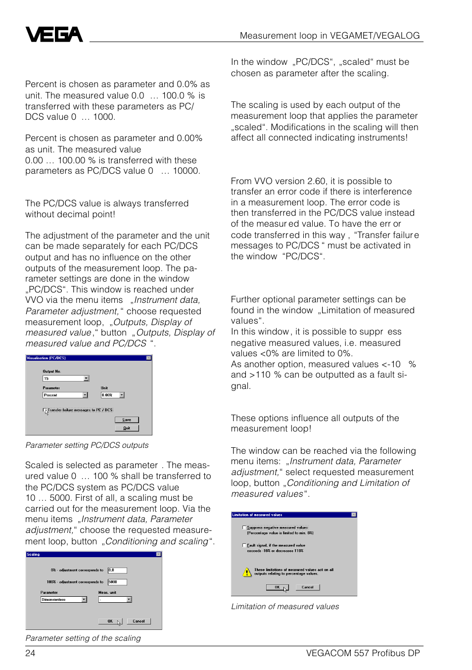 VEGA VEGACOM 557 Profibus DP User Manual | Page 24 / 84
