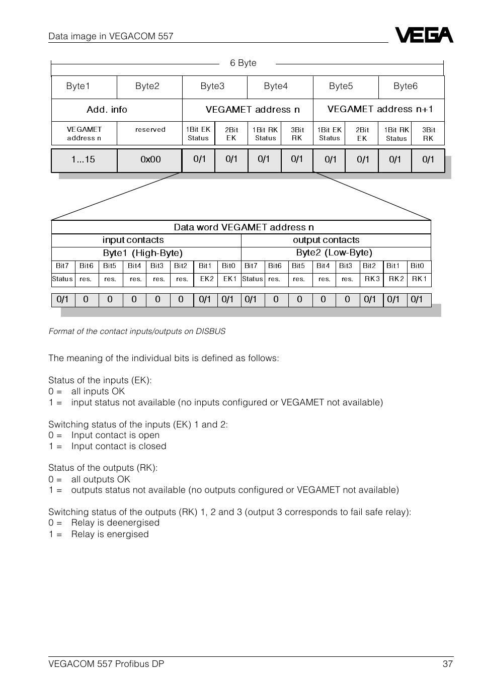 VEGA VEGACOM 557 Profibus DP User Manual | Page 37 / 84