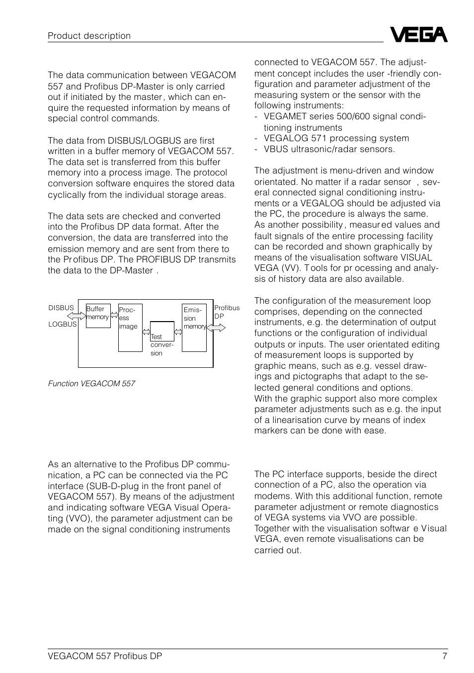 VEGA VEGACOM 557 Profibus DP User Manual | Page 7 / 84