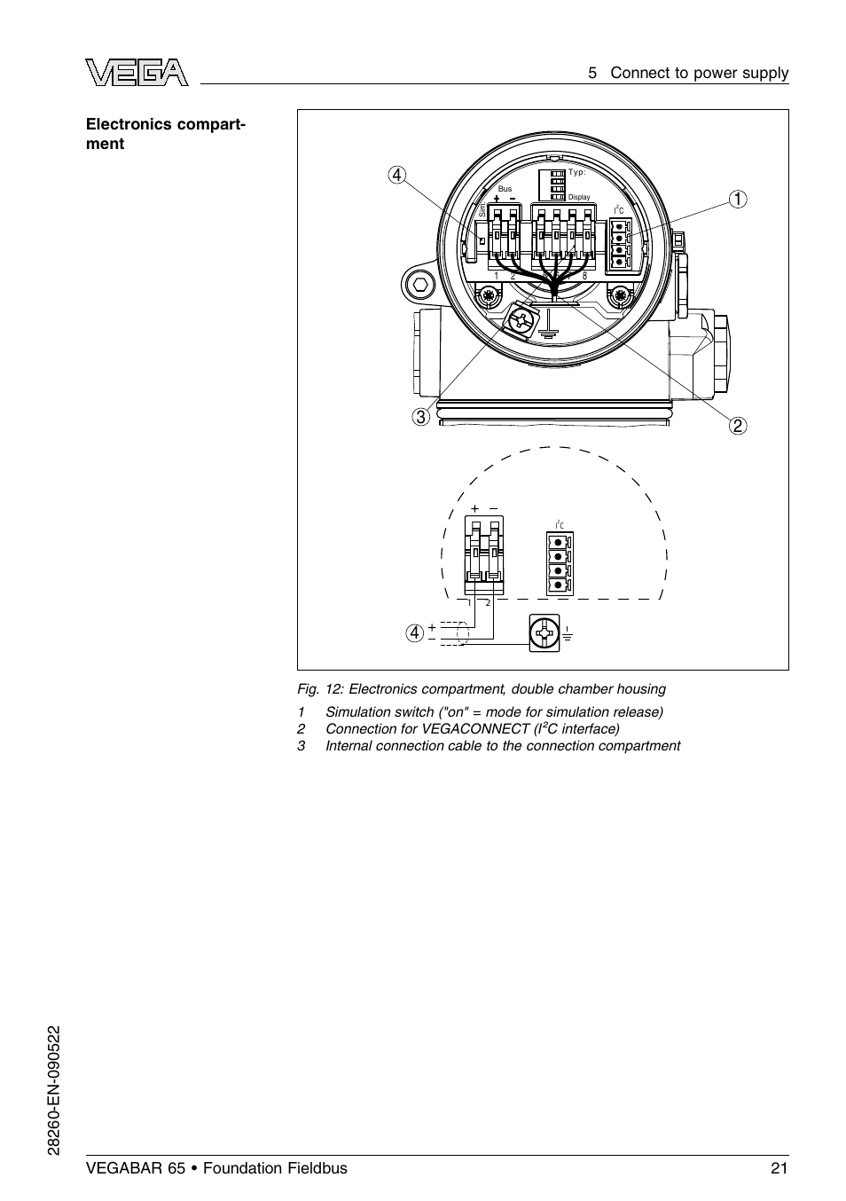 VEGA VEGABAR 65 Foundation Fieldbus User Manual | Page 21 / 76