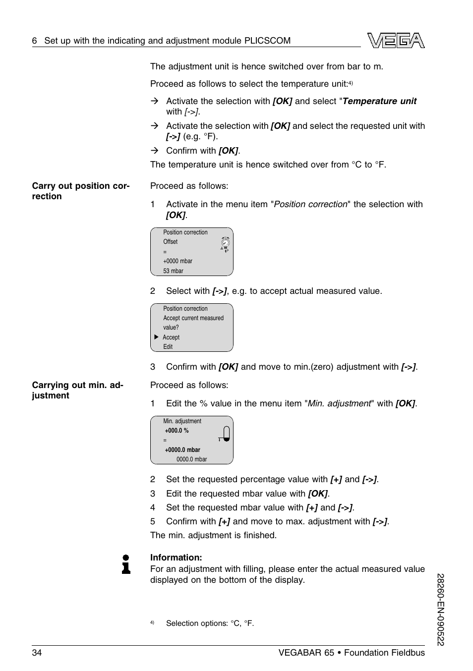 VEGA VEGABAR 65 Foundation Fieldbus User Manual | Page 34 / 76