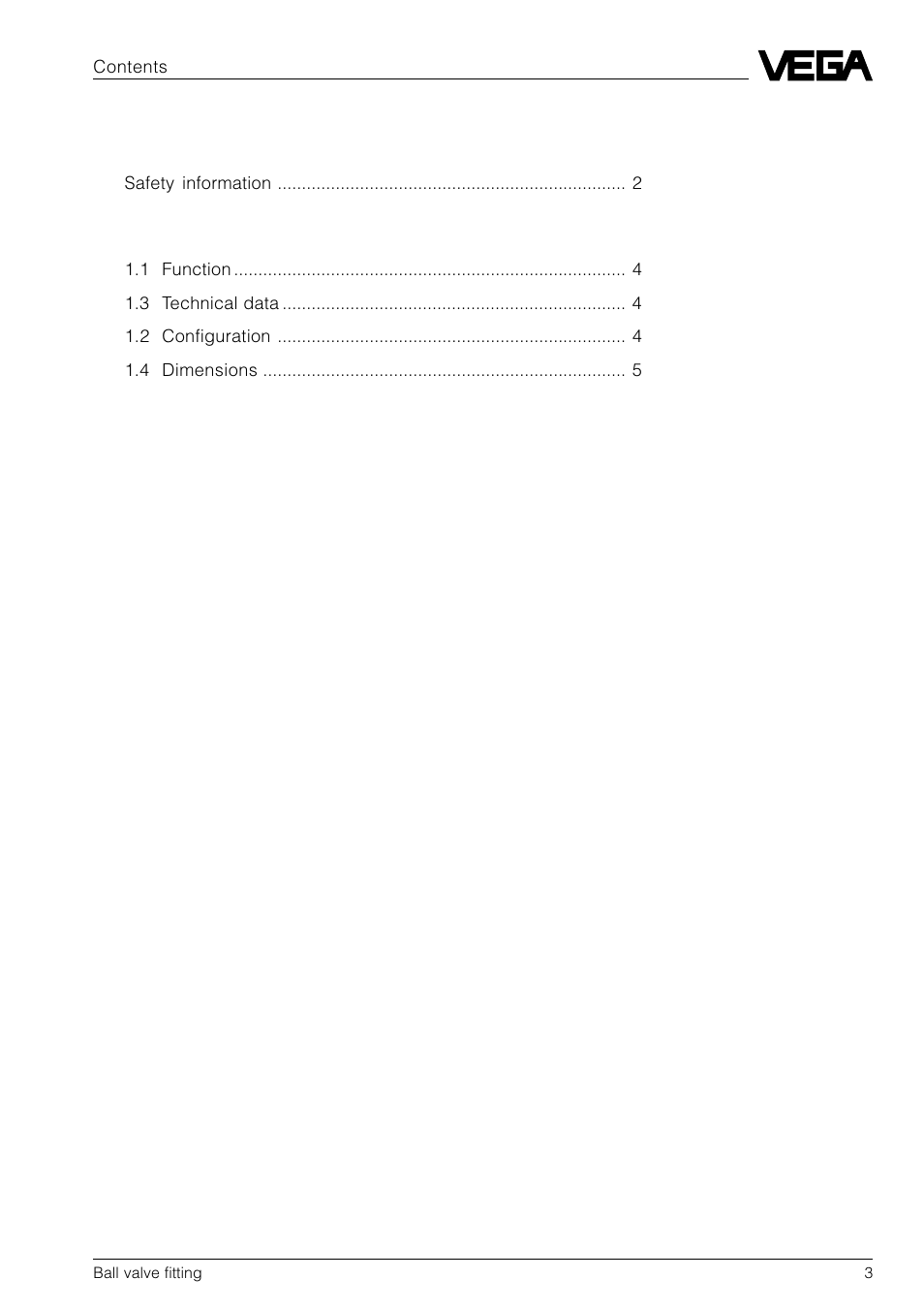 VEGA D84 Ball valve fitting User Manual | Page 3 / 12