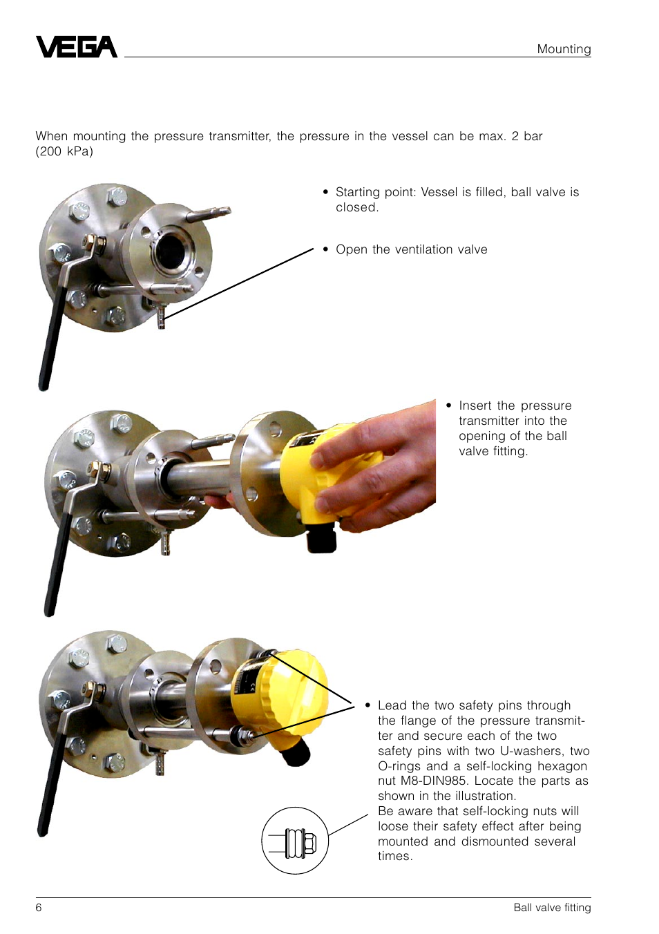 VEGA D84 Ball valve fitting User Manual | Page 6 / 12