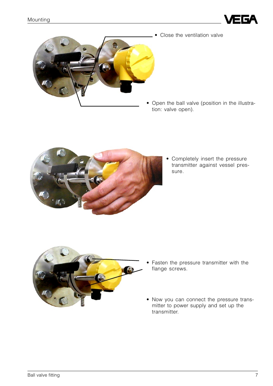 VEGA D84 Ball valve fitting User Manual | Page 7 / 12