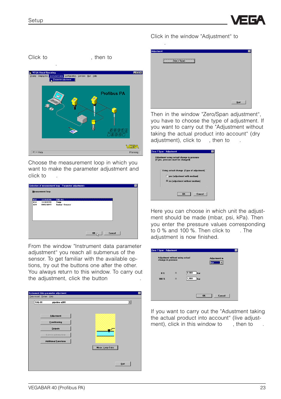 VEGA VEGABAR 40 Profibus PA User Manual | Page 23 / 36