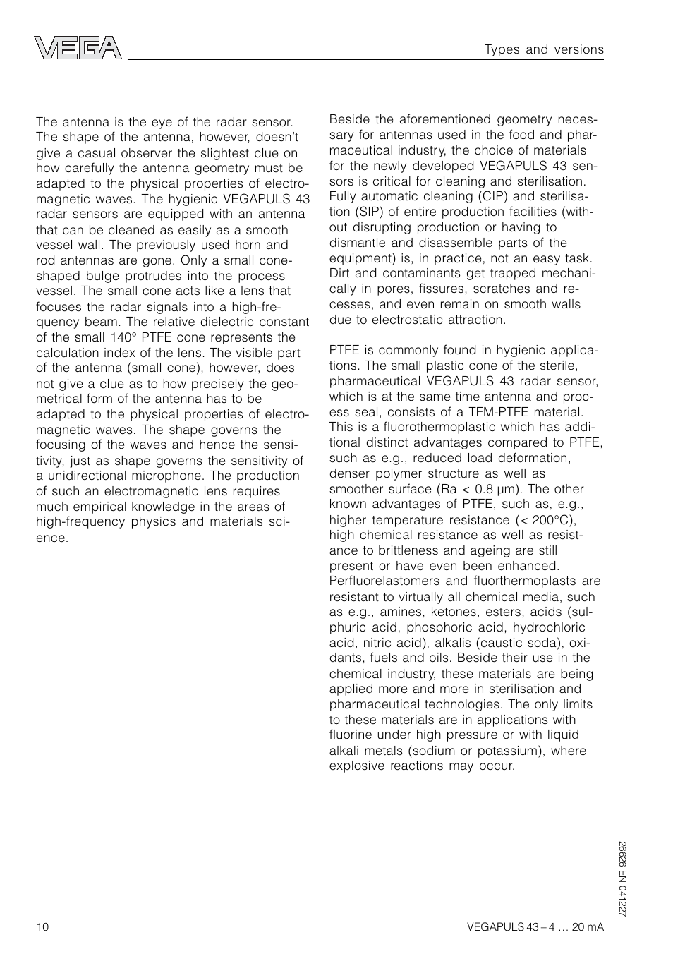 2 antenna | VEGA VEGAPULS 43 4 … 20 mA; HART compact sensor User Manual | Page 10 / 68