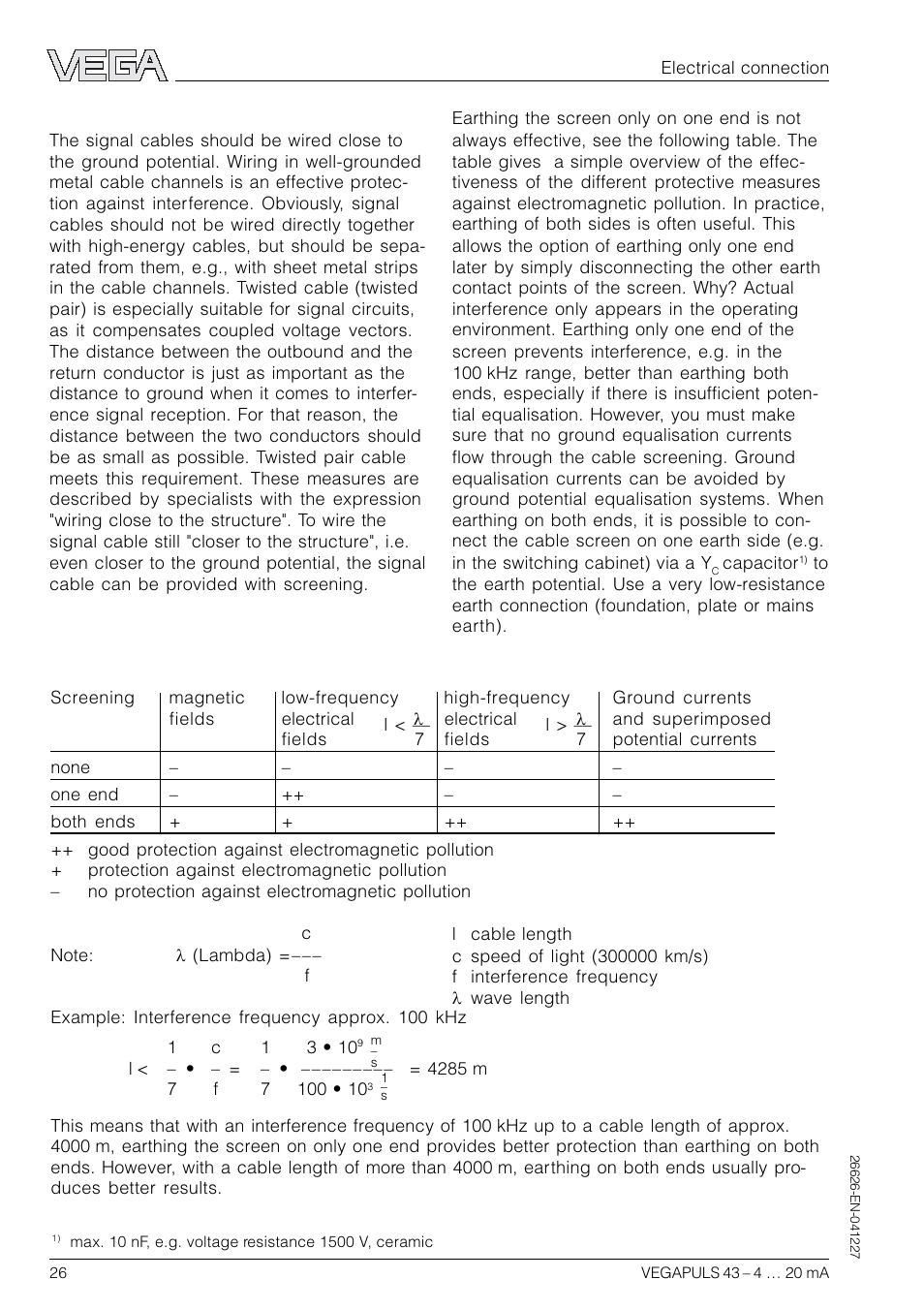 VEGA VEGAPULS 43 4 … 20 mA; HART compact sensor User Manual | Page 26 / 68