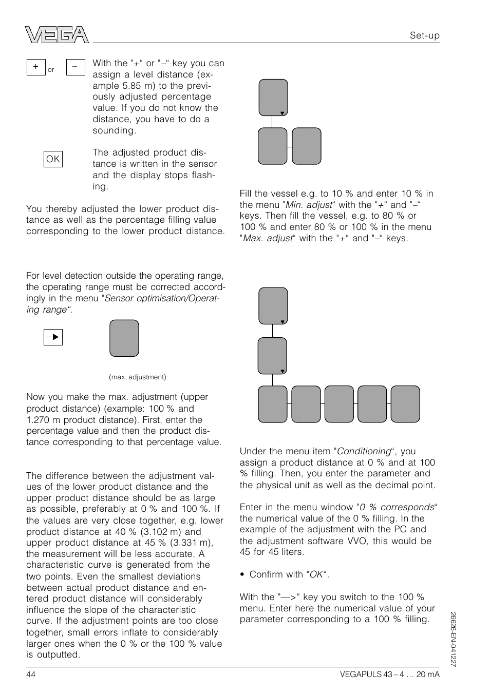 Conditioning | VEGA VEGAPULS 43 4 … 20 mA; HART compact sensor User Manual | Page 44 / 68