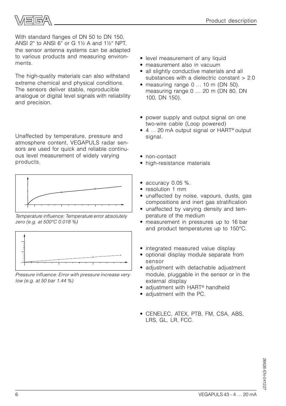 2 application features, Continuous and reliable | VEGA VEGAPULS 43 4 … 20 mA; HART compact sensor User Manual | Page 6 / 68