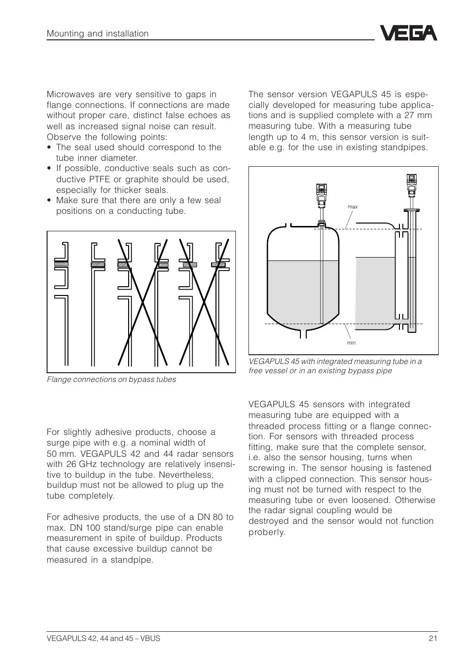 VEGA VEGAPULS 45 VBUS User Manual | Page 21 / 92