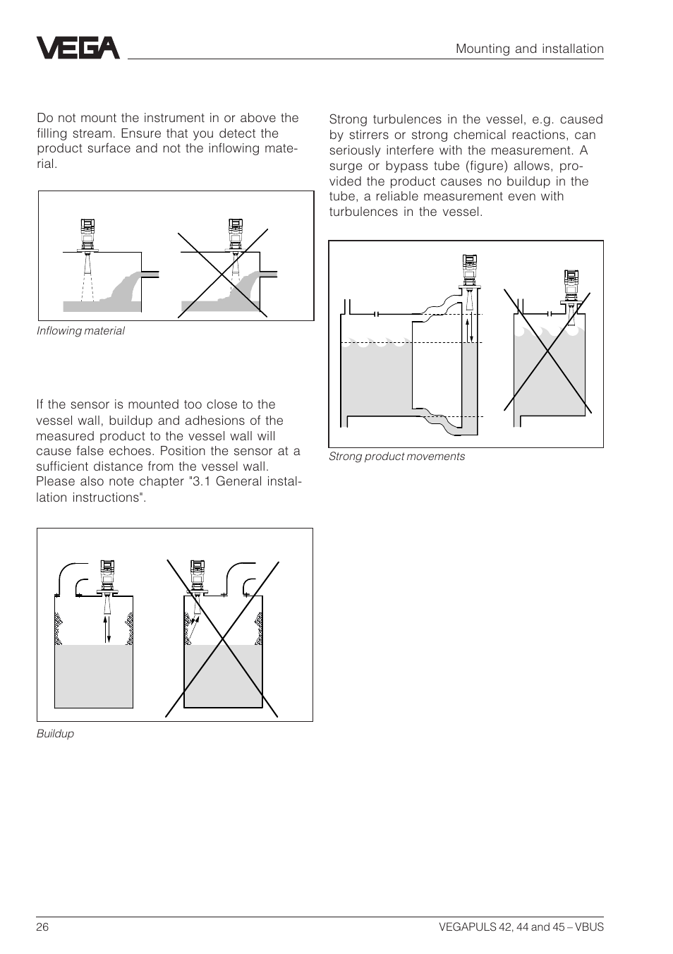 Strong product movements | VEGA VEGAPULS 45 VBUS User Manual | Page 26 / 92