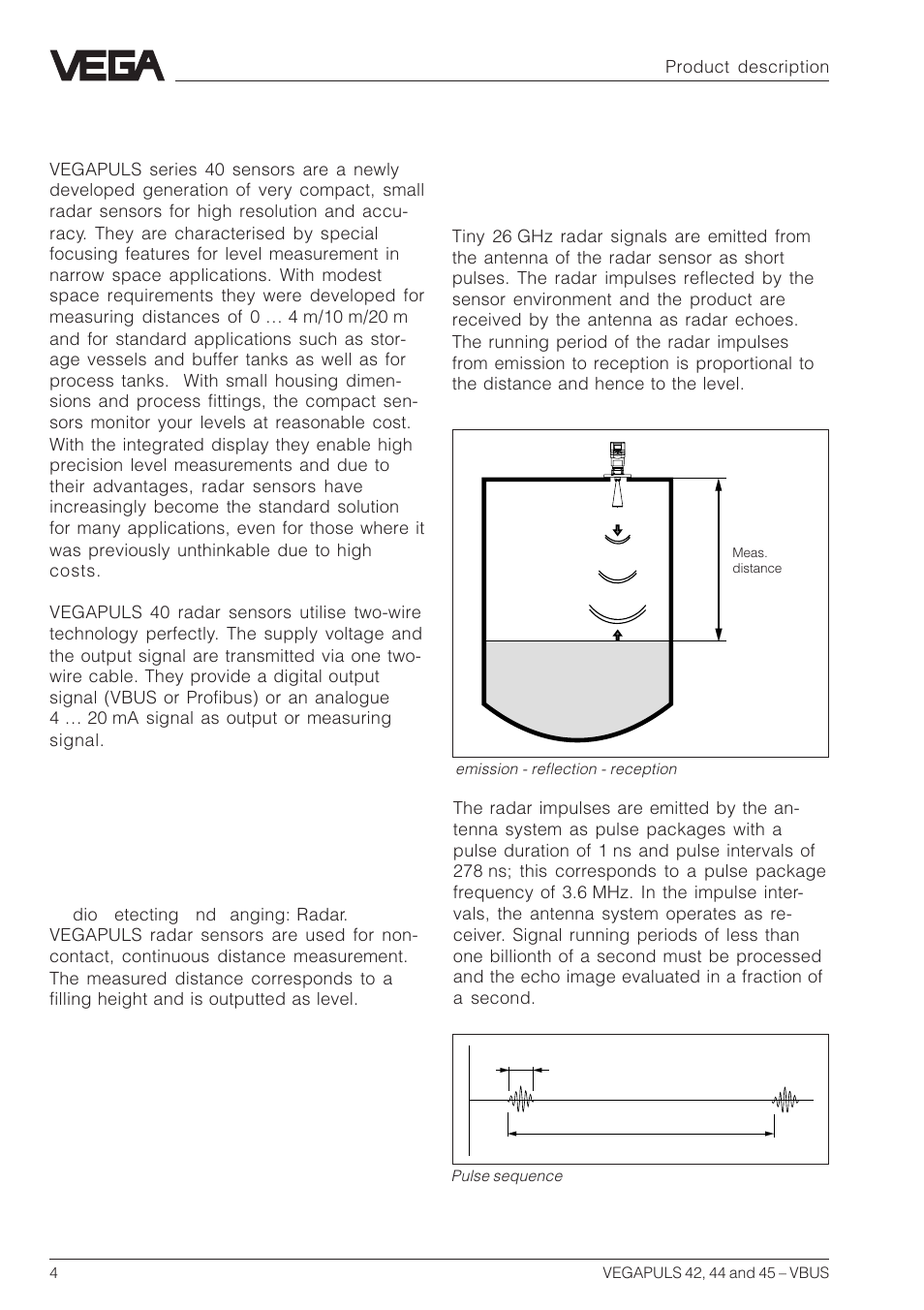 1 product description, 1 function | VEGA VEGAPULS 45 VBUS User Manual | Page 4 / 92