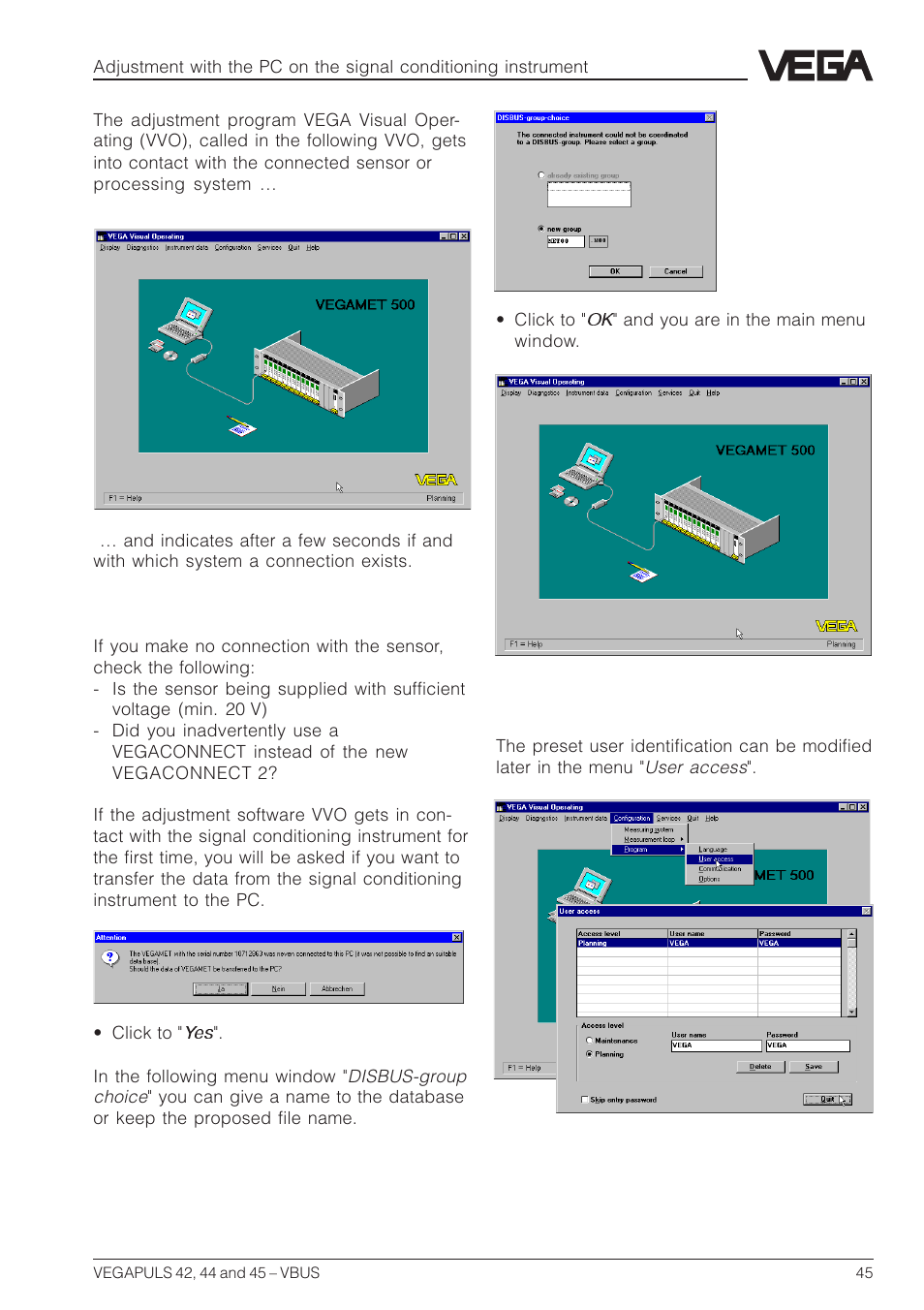 VEGA VEGAPULS 45 VBUS User Manual | Page 45 / 92