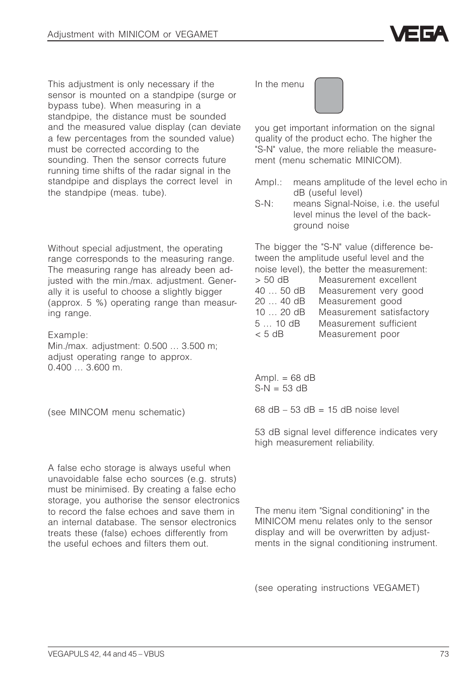 VEGA VEGAPULS 45 VBUS User Manual | Page 73 / 92