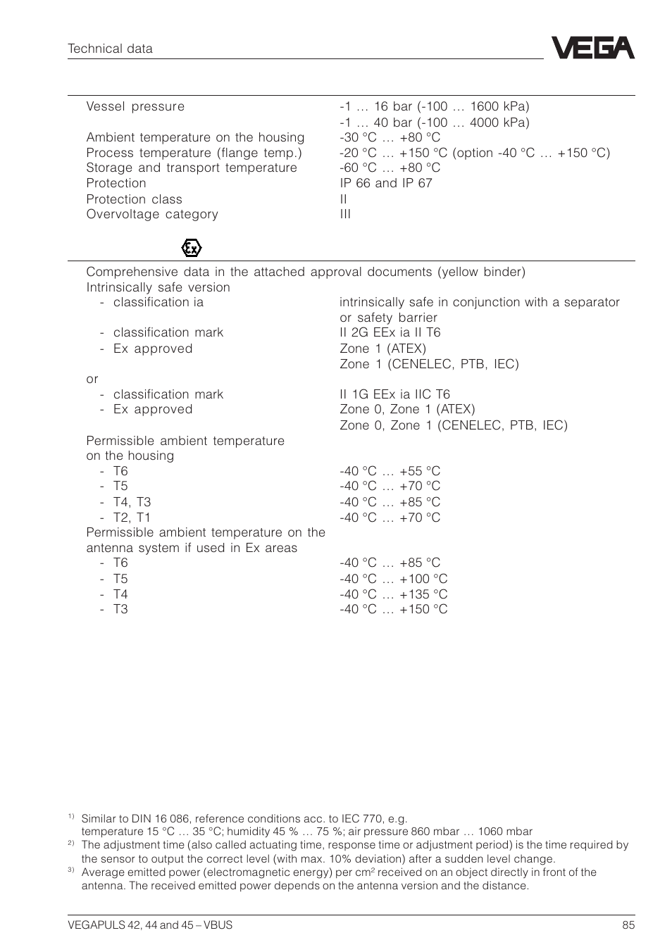 VEGA VEGAPULS 45 VBUS User Manual | Page 85 / 92