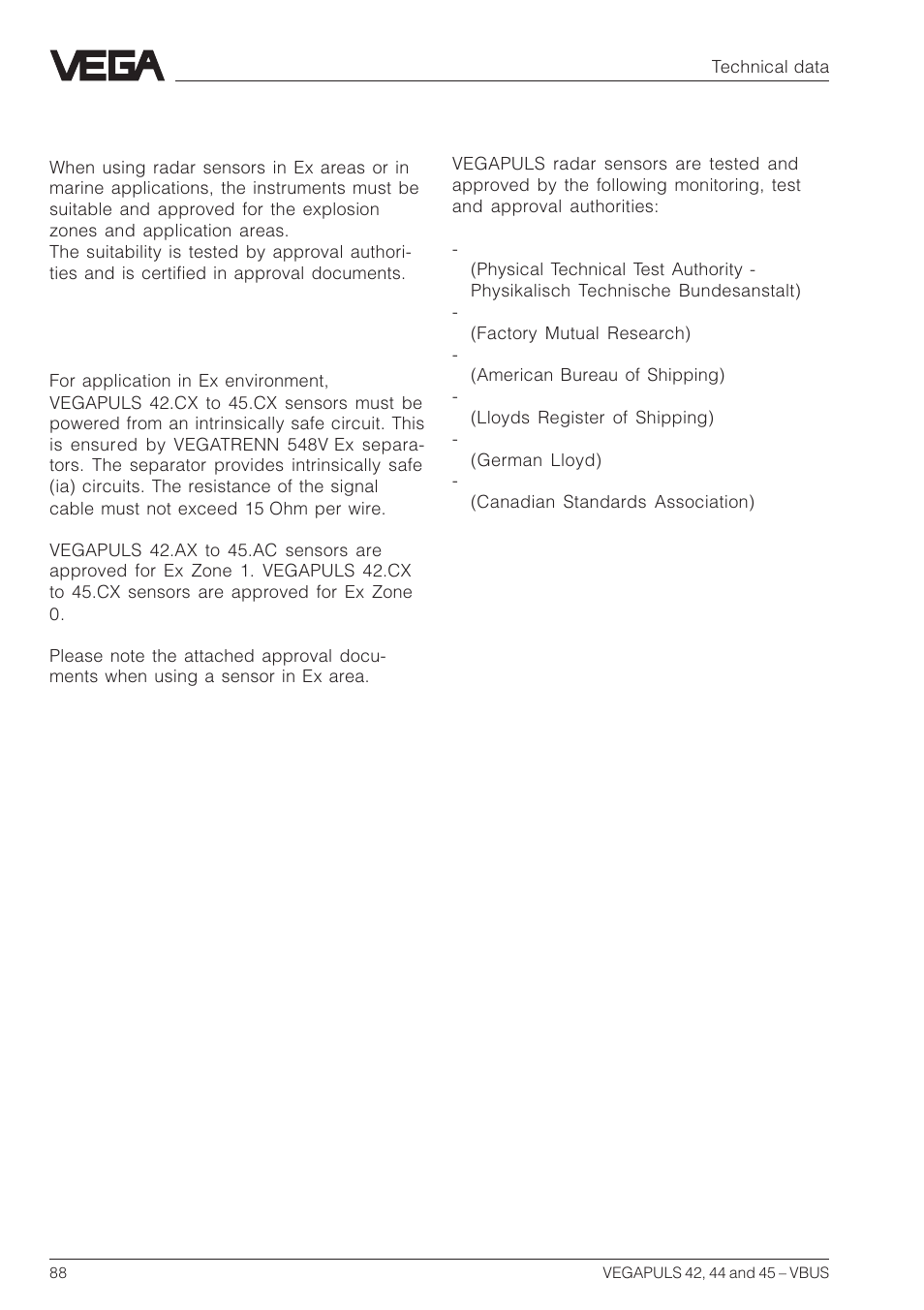 2 approvals | VEGA VEGAPULS 45 VBUS User Manual | Page 88 / 92