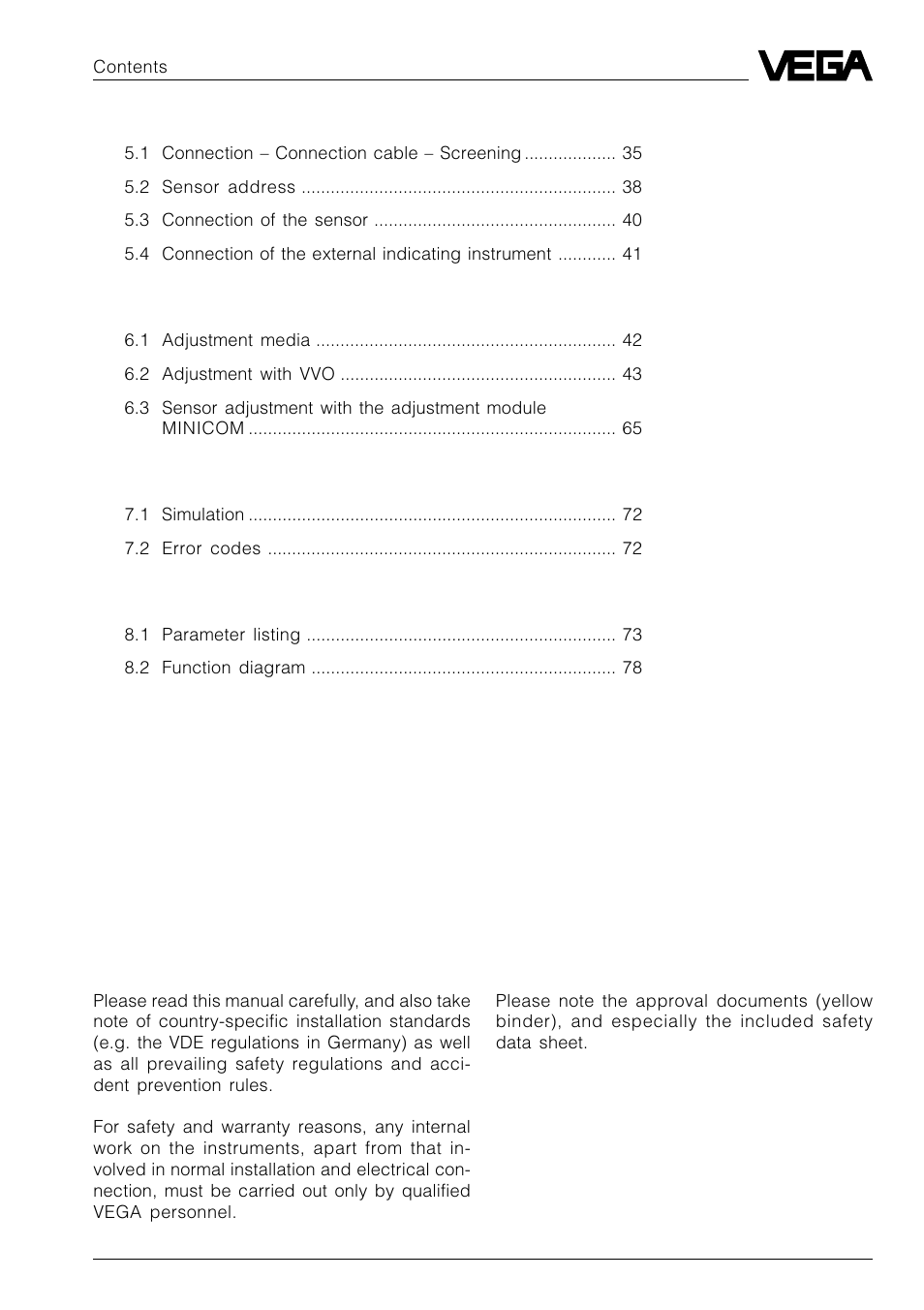 Safety information, Note ex area | VEGA VEGASON 51P…53P Profibus PA User Manual | Page 3 / 84