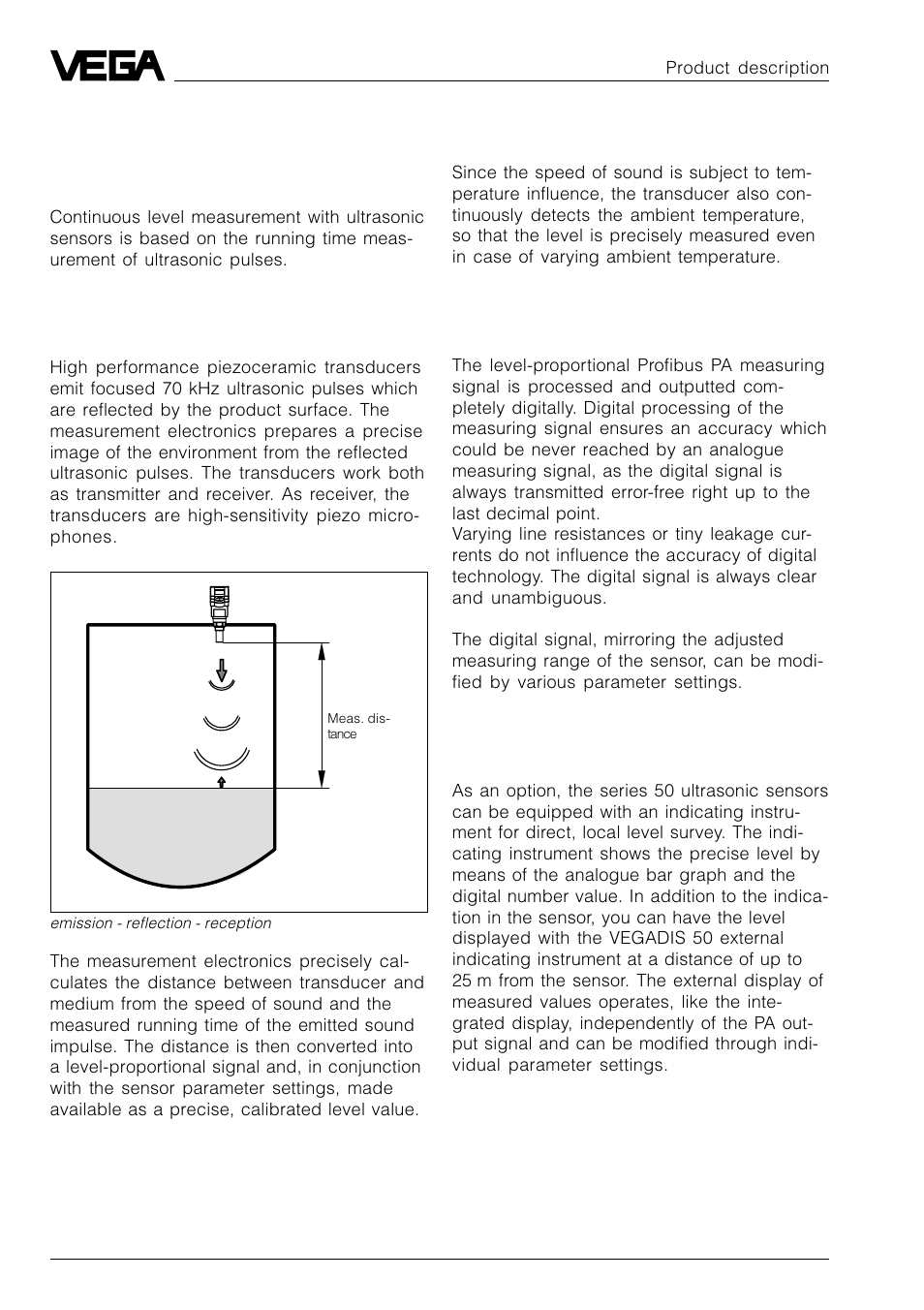 1 product description, 1 function | VEGA VEGASON 51P…53P Profibus PA User Manual | Page 4 / 84