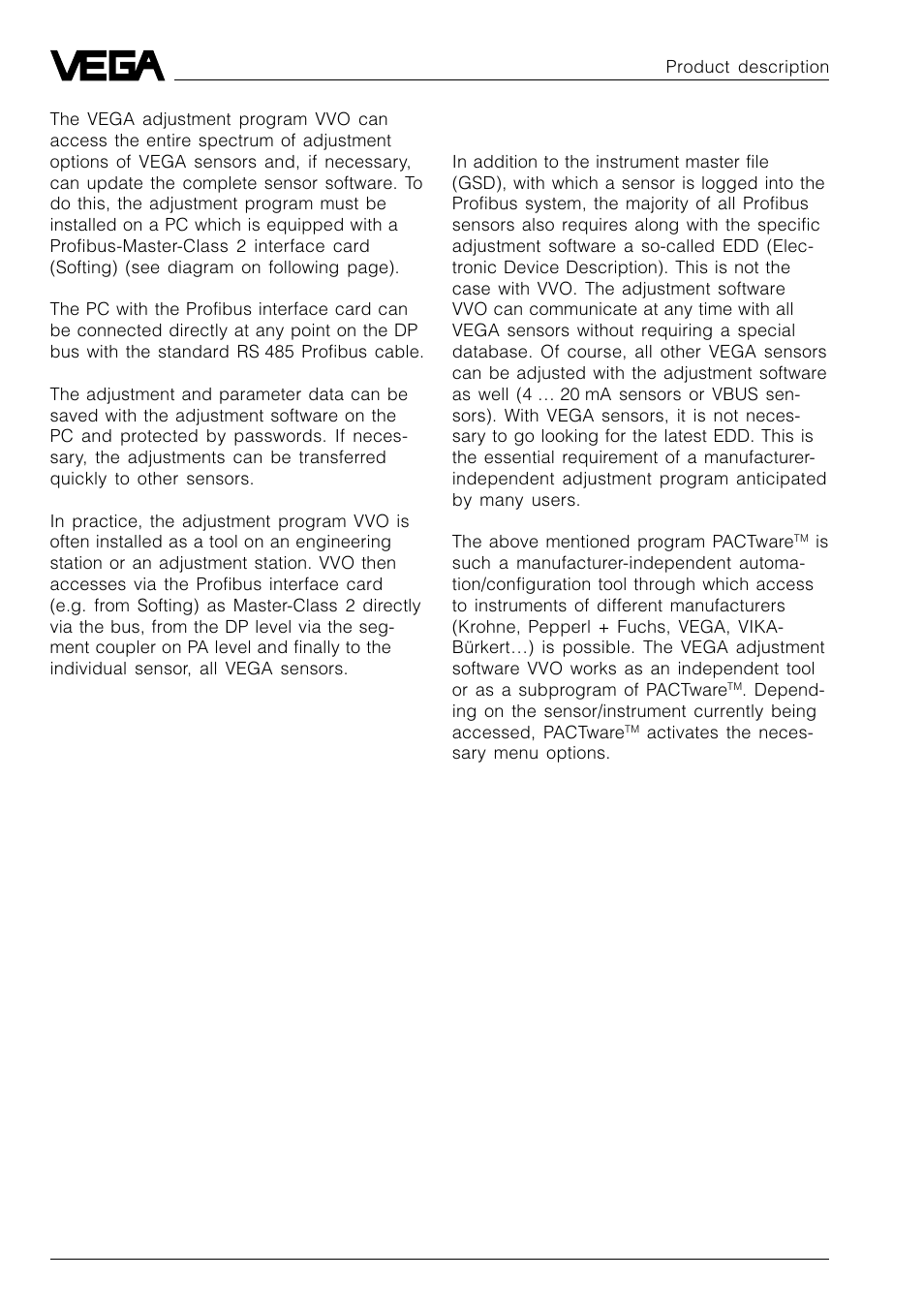 VEGA VEGASON 51P…53P Profibus PA User Manual | Page 8 / 84