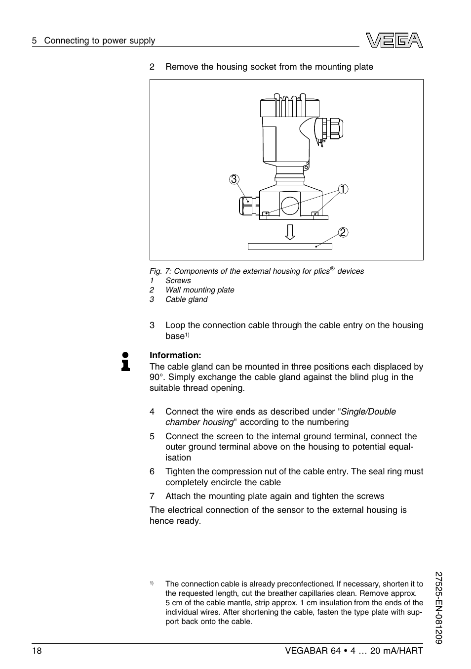 VEGA VEGABAR 64 4 … 20 mA_HART User Manual | Page 18 / 80