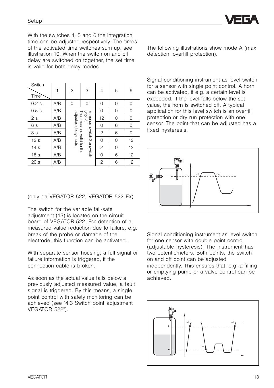2 principle of operation, Vegator 521, Vegator 522 | VEGA VEGATOR 521, 522, 523, 527 User Manual | Page 13 / 24