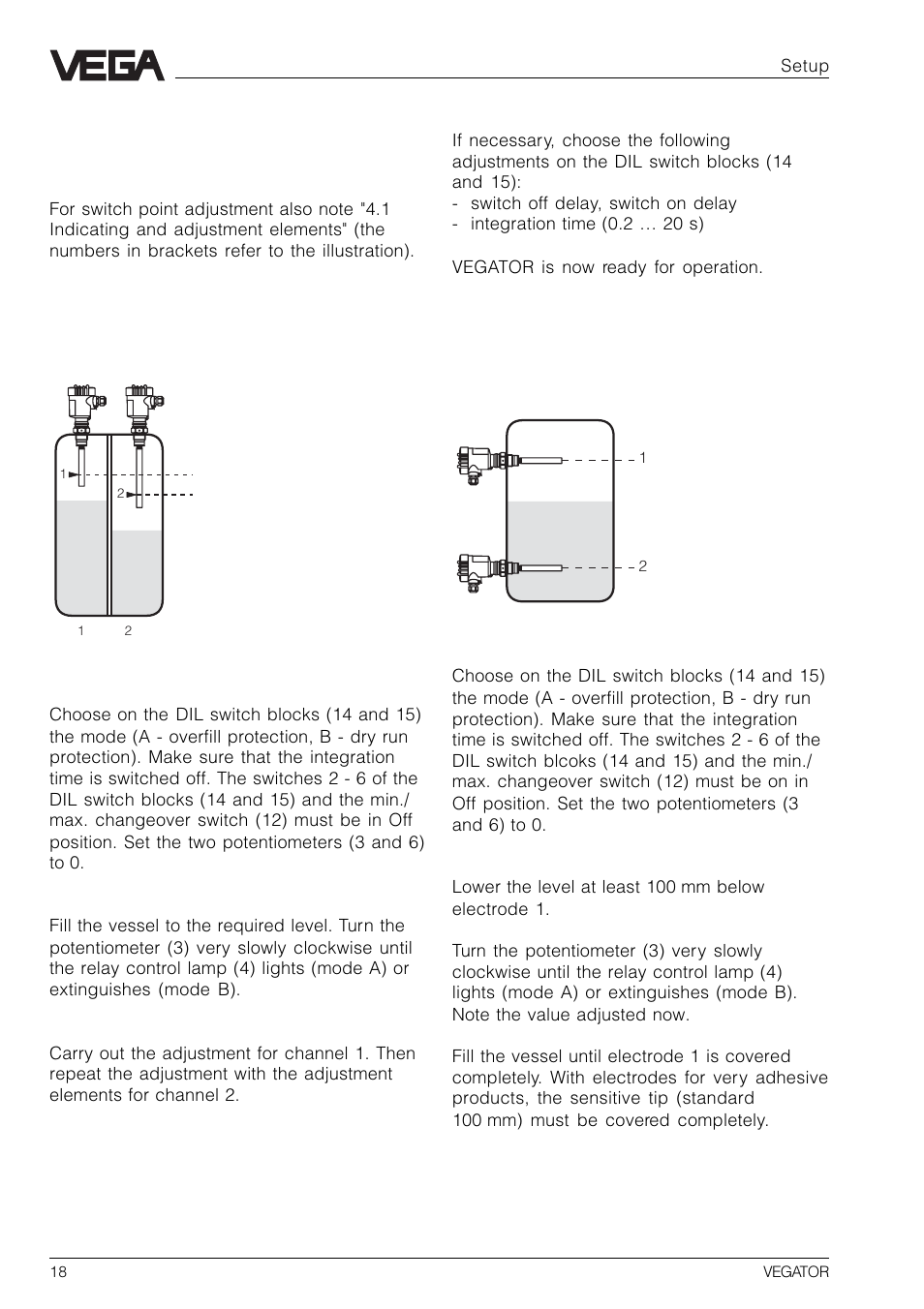 VEGA VEGATOR 521, 522, 523, 527 User Manual | Page 18 / 24