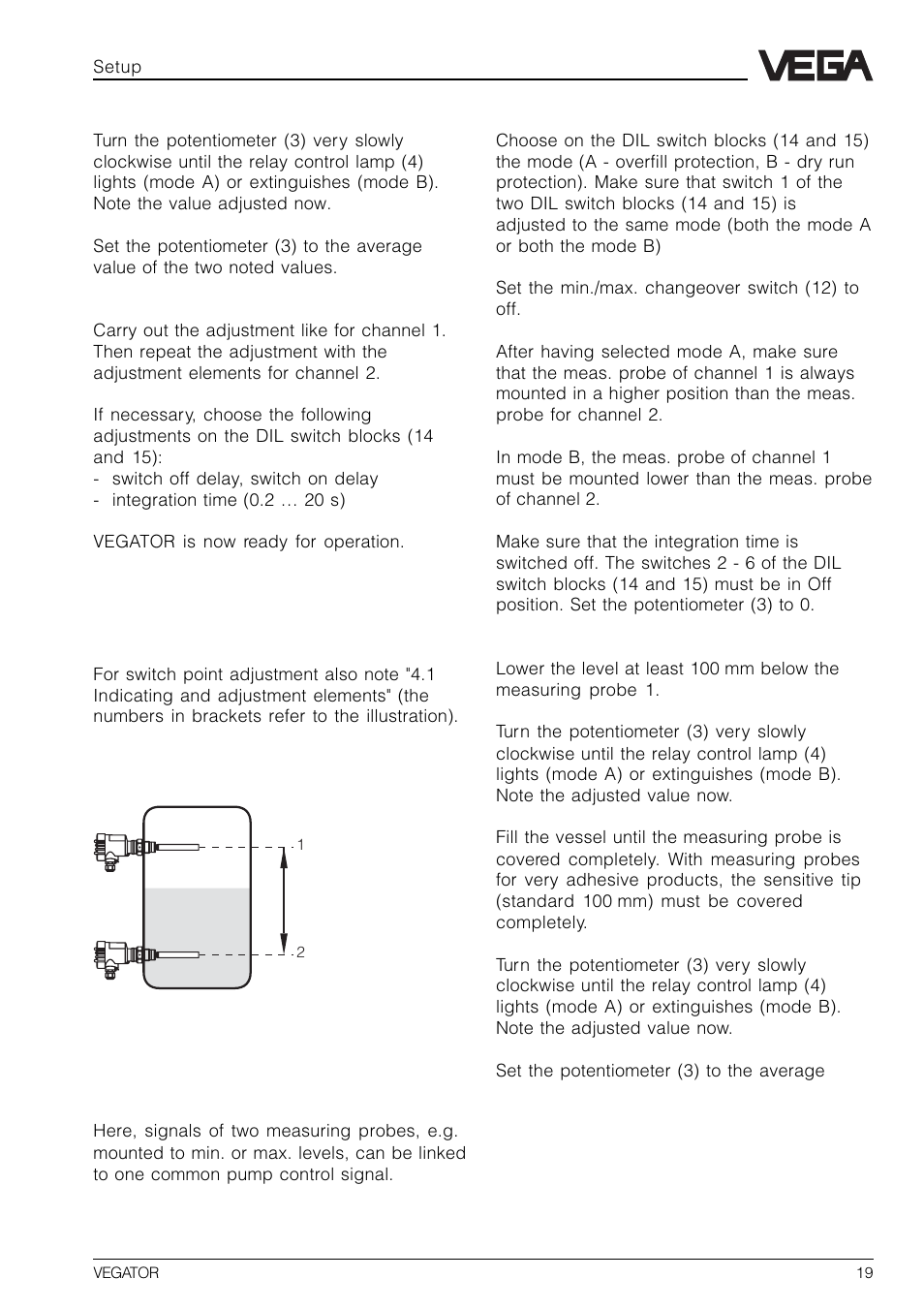 VEGA VEGATOR 521, 522, 523, 527 User Manual | Page 19 / 24