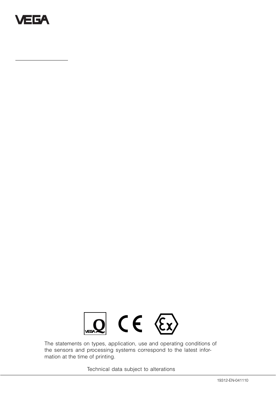 VEGA VEGATOR 521, 522, 523, 527 User Manual | Page 24 / 24