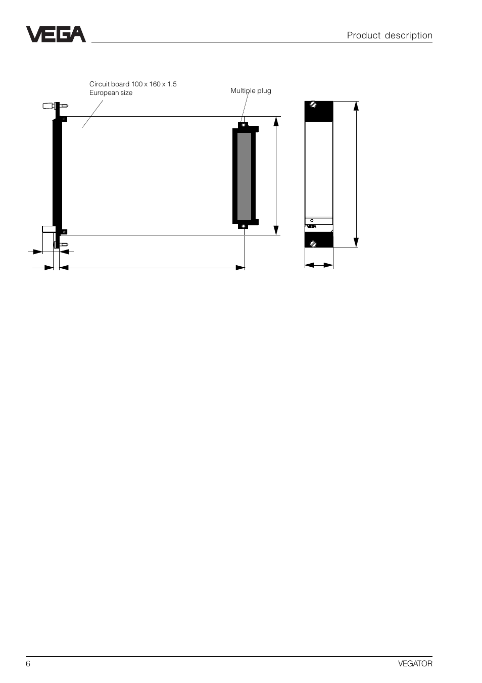 5 dimensions | VEGA VEGATOR 521, 522, 523, 527 User Manual | Page 6 / 24