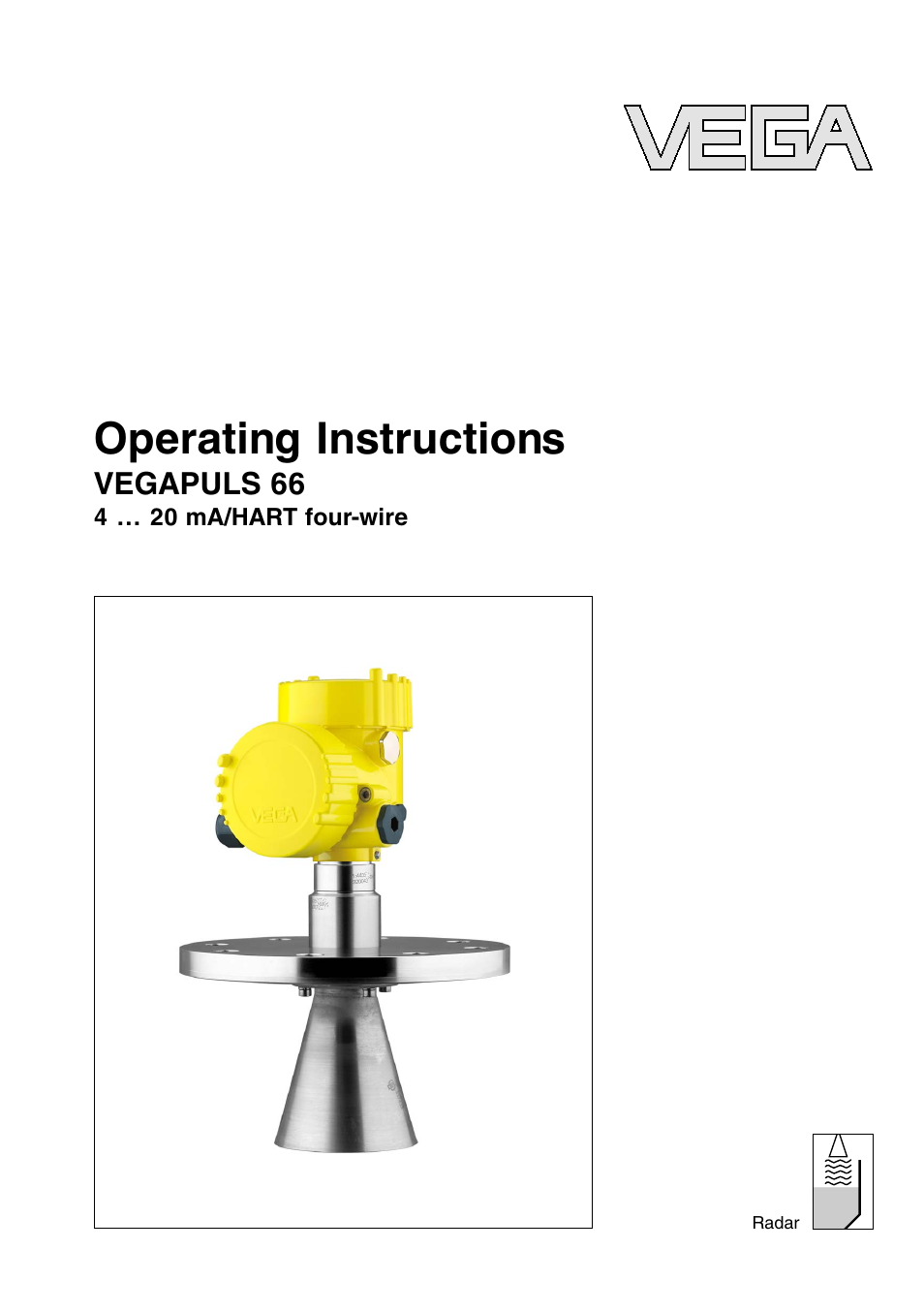 VEGA VEGAPULS 66 (≥ 2.0.0 - ≤ 3.8) 4 … 20 mA_HART four-wire User Manual | 60 pages