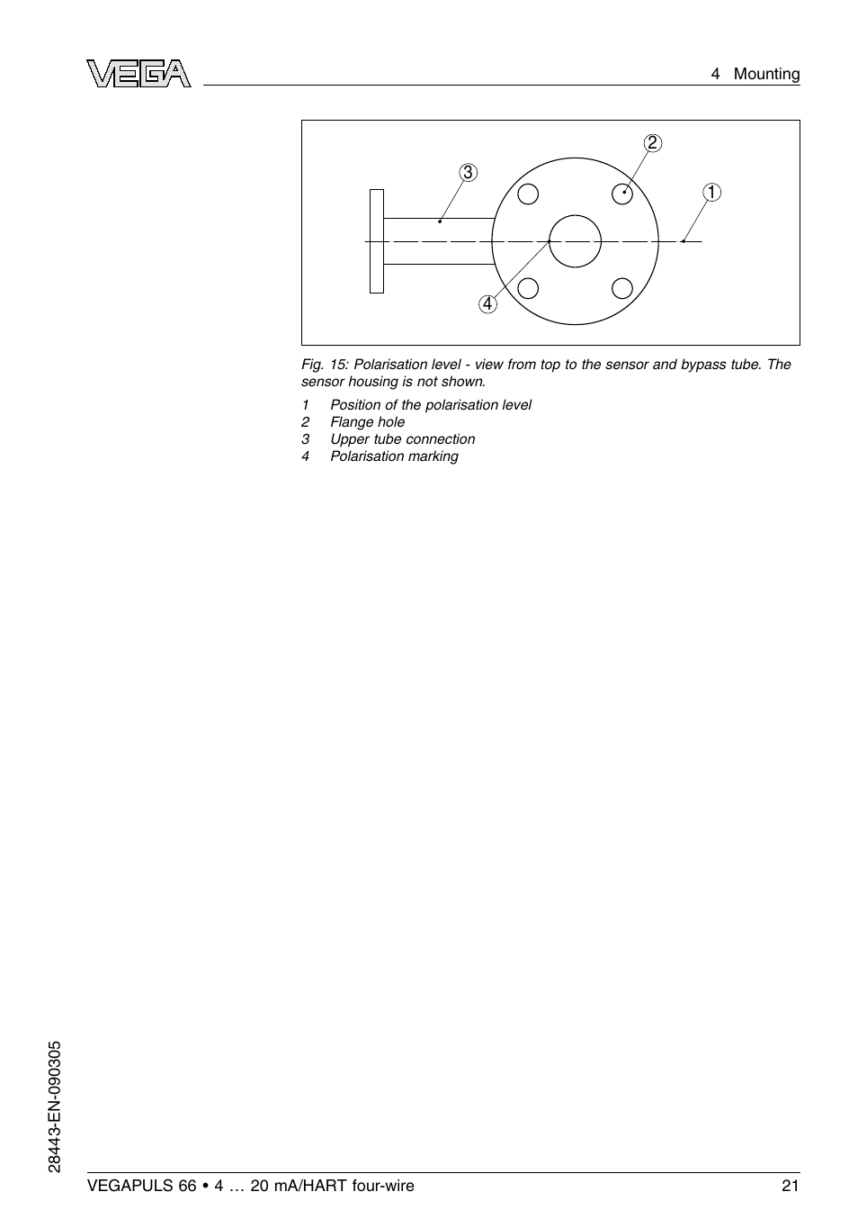 VEGA VEGAPULS 66 (≥ 2.0.0 - ≤ 3.8) 4 … 20 mA_HART four-wire User Manual | Page 21 / 60