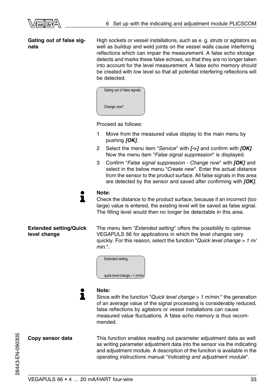 VEGA VEGAPULS 66 (≥ 2.0.0 - ≤ 3.8) 4 … 20 mA_HART four-wire User Manual | Page 33 / 60