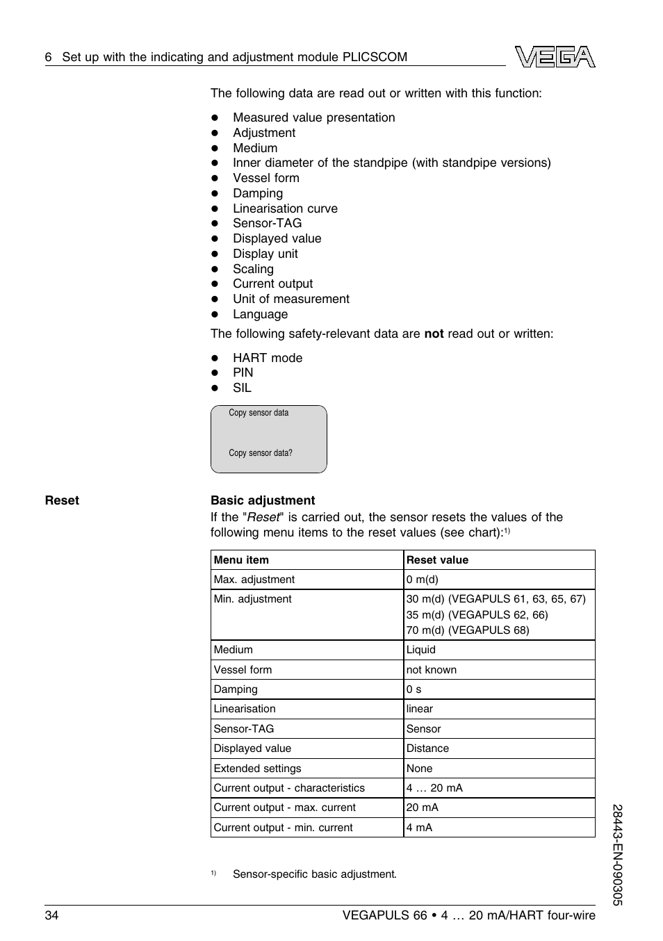 VEGA VEGAPULS 66 (≥ 2.0.0 - ≤ 3.8) 4 … 20 mA_HART four-wire User Manual | Page 34 / 60