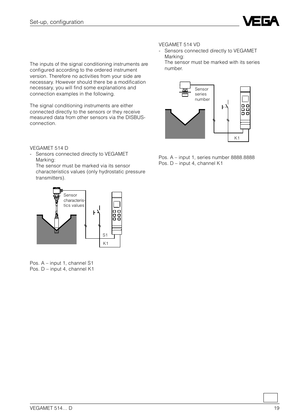 6 set-up, configuration, 1 configuration inputs | VEGA VEGAMET 514… D User Manual | Page 19 / 52